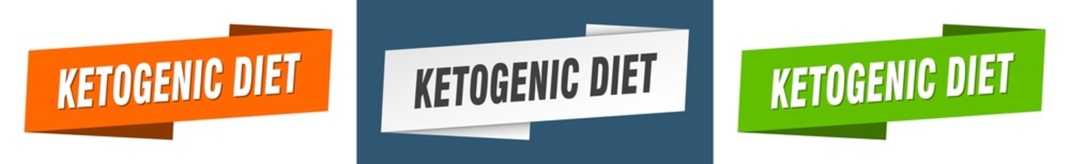 ketogenic diet banner. ketogenic diet ribbon label sign set