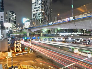 Fototapeta na wymiar 渋谷の夜の大通り