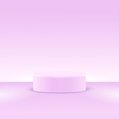 A podium stage or platform for a minimal pastel lilac background. Vector round stand for studio 3d render, clean mockup