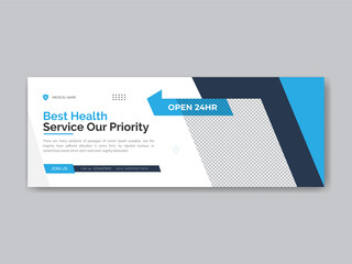 Medical social media Facebook covers and advertising ads banner design template