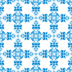 Seamless pattern of decorative tiles in retro style