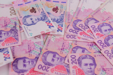Ukrainian hryvnia bills of 200 a lot