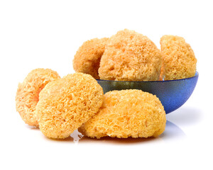 Tremella fuciformis on white background 