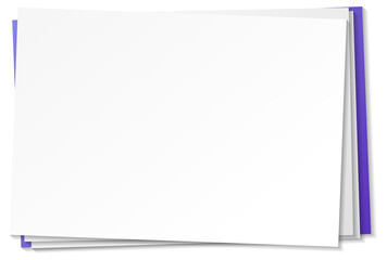 Blank paper note template on white background