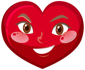 Heart cartoon character with facial expression