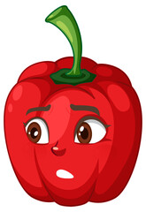 Capsicum cartoon character with facial expression