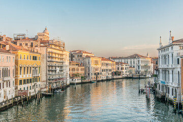 Fototapeta na wymiar Italy, Venice. Grand Canal from Academia Bridge