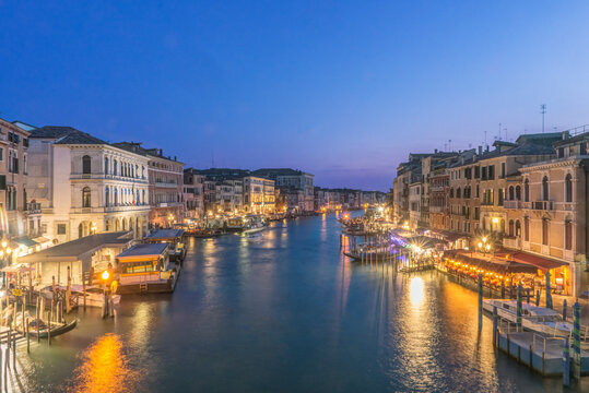 Italy, Venice. Grand Canal at Twilight from Rialto Bridge © Danita Delimont