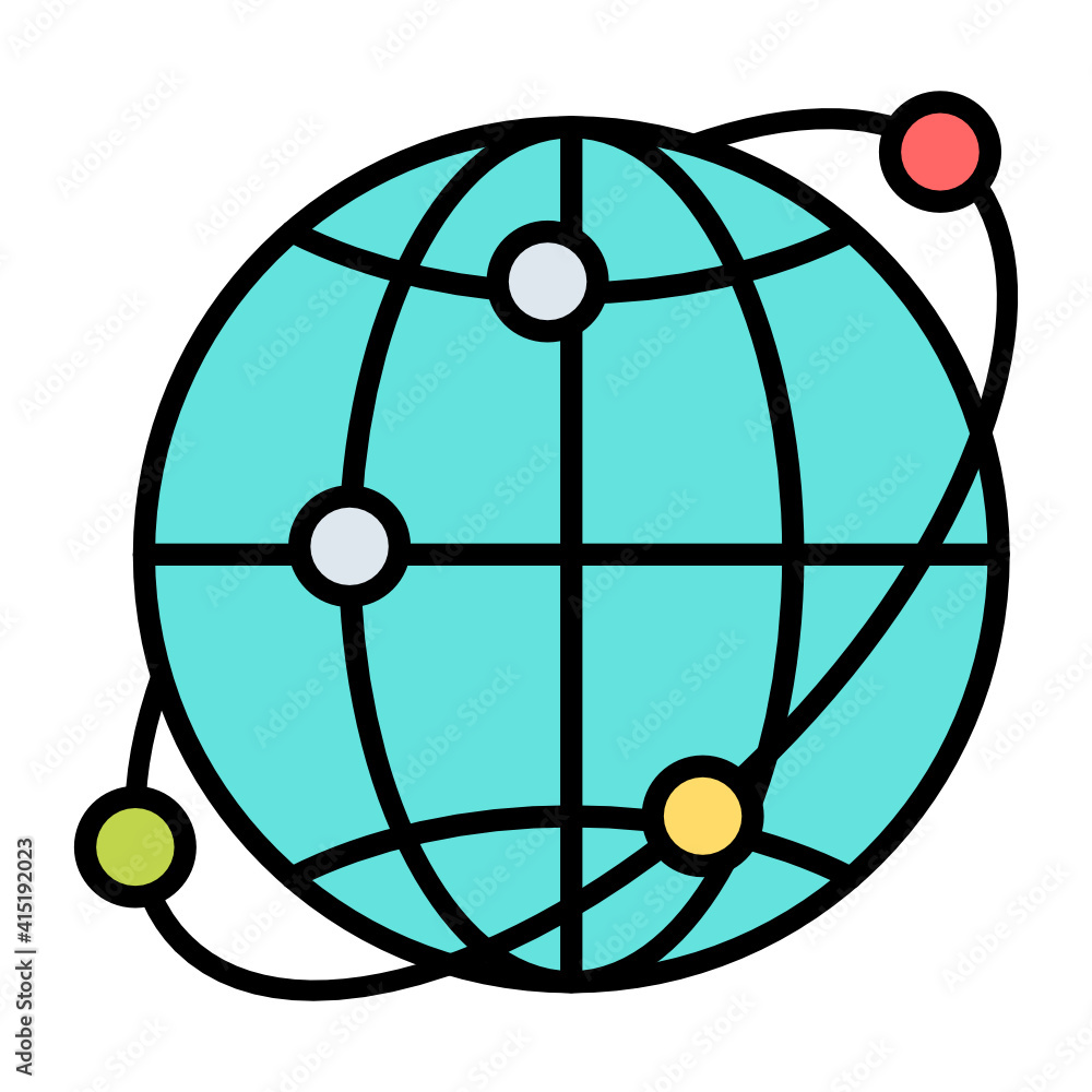 Poster connected devices and appliances using 5g network concept vector color line icon design, internet of