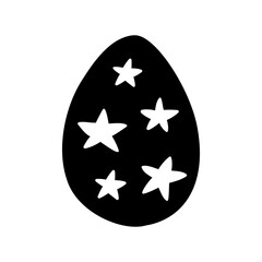 Easter egg doodle illustration isolated on white background.