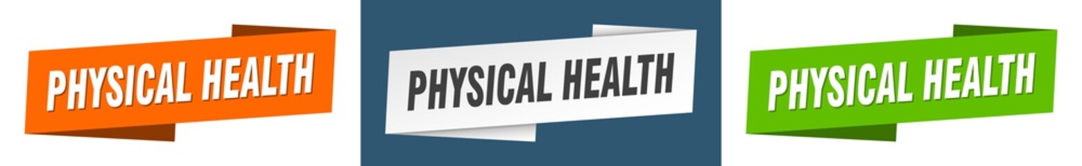 physical health banner. physical health ribbon label sign set