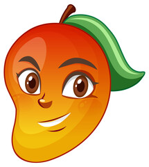 Mango cartoon character with facial expression