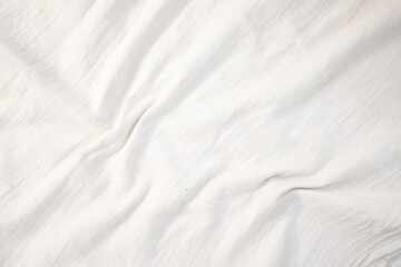 Obraz premium Fabric backdrop White linen canvas crumpled natural cotton fabric Natural handmade linen top view background Organic Eco textiles White Fabric texture