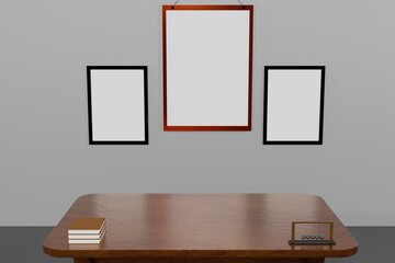 3D Rendering Blank Figures Background For Mock Up