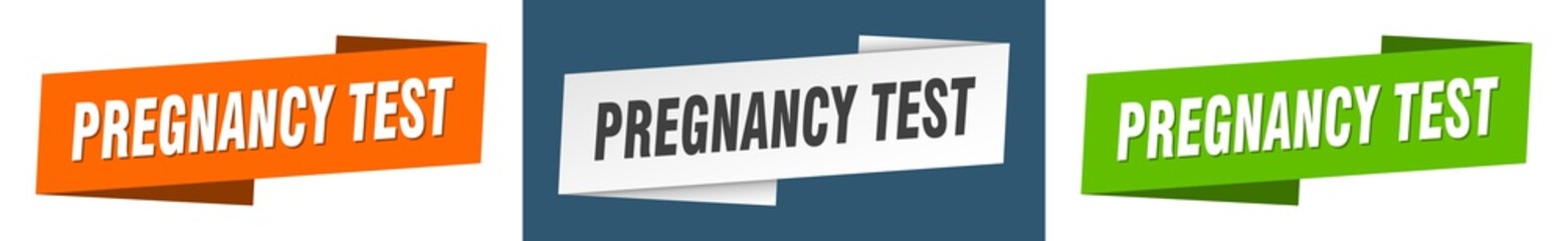 pregnancy test banner. pregnancy test ribbon label sign set