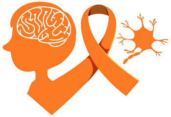 Orange ribbon leukemia awareness multiple sclerosis awareness malnutrition awareness sign or object