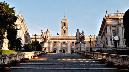 Capitolium Hill, Piazza del Campidoglio in Rome, Italy. Rome architecture and landmark. Rome, Italy.