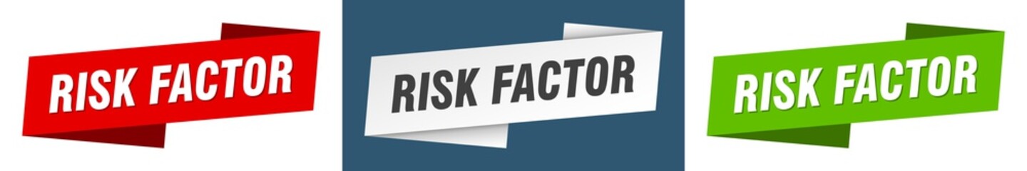 risk factor banner. risk factor ribbon label sign set