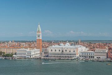 Fototapeta na wymiar Italy, Venice. Waterfront from San Giorgio Bell tower