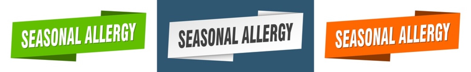 seasonal allergy banner. seasonal allergy ribbon label sign set