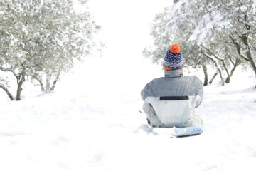 scivolata sulla neve