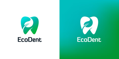 Abstract Dental Logos with Leaf Shapes