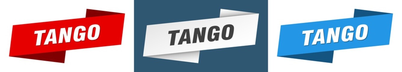 tango banner. tango ribbon label sign set