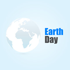 Planet earth day in blue style, vector art illustration.