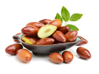 jujube or chinese date on white background