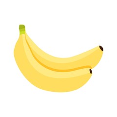A couple of ripe bananas in a peel. Realistic vector illustration isolated on white background. Banana icon