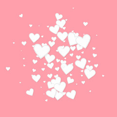 Fototapeta na wymiar White heart love confettis. Valentine's day explos