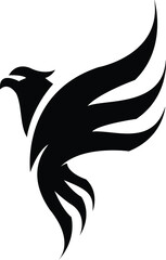 eagle bird logo vector black and white
