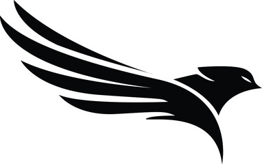eagle bird logo vector black and white