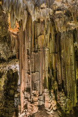 Inside the Cueva de Nerja (Nerja's cave), an impressive cavern that can be visited in Andalucia, Spain