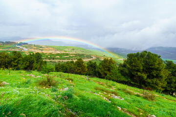 Rainbow in the Kedesh valley, Upper Galilee