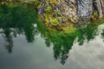 Grand marble canyon in Mountain Park Ruskeala. Republic of Karelia. Russia