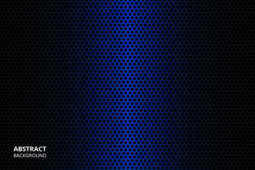 Dark blue carbon fiber texture. Dark blue metallic background. Metal grid steel background.