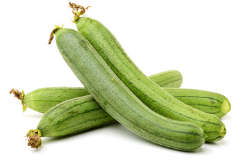 fresh loofah on the white background 