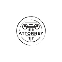 Attorney logo vector icon illustration hipster simple style