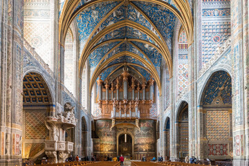 The interior of Sainte cecile cathedral of city of Albi in France
