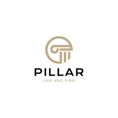 Circle Pillar logo vector icon illustration line outline style