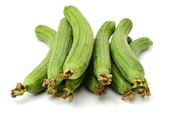 fresh loofah on the white background 