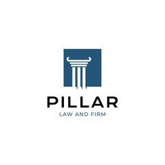 square law pillar logo vector icon illustration with simple style