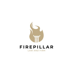 fire law pillar logo vector icon illustration with simple style