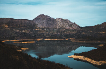 landscape picture of a lake in the mountains