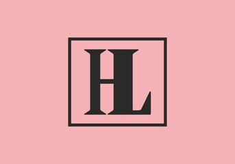 Pink black HL initial letter in square