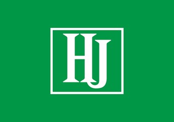 Green white HJ initial letter in square