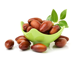jujube or chinese date on white background