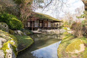 Fototapeta na wymiar Japanese Garden in Toulouse in France