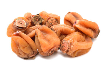 dried persimmon on white background 